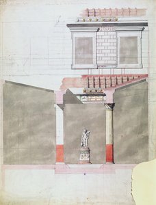 Ontwerp voor het atrium van het Pompeiaanse paleis van Prins Napoleon III door French School