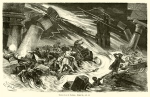 Vernietiging van Sodom (gravure) door French School