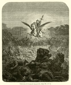 Vernietiging van het leger van Sanherib (gravure)
