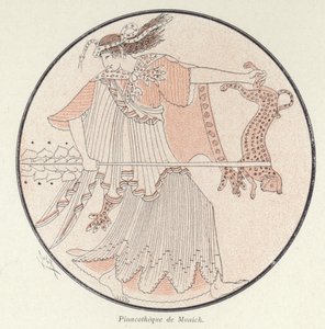 Detail van Griekse aardewerk (kleur litho)