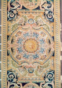 Detail van een Savonnerie-tapijt gemaakt voor de Grande Galerie van het Louvre, ca. 1680 door French School