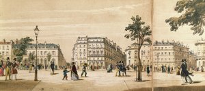 Detail van een panorama van de Boulevard des Italiens, ca. 1840 door French School
