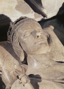 Detail van het beeld van Filips III, de Stoute door French School