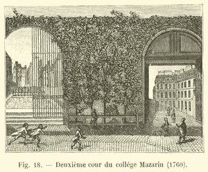 Tweede binnenplaats van het college Mazarin, 1760 door French School