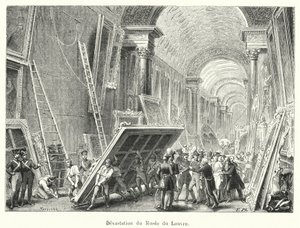Devastation du Musee du Louvre door French School