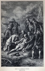 Ontdek Canada: Dood van generaal James Wolfe (1727-1759) Brits militair tijdens de Slag bij Quebec op 13 september door French School