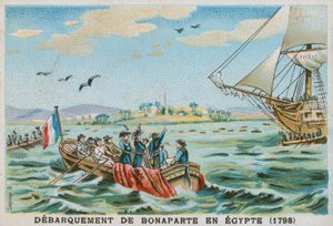 Aankomst van Napoleon in Egypte, 1798 door French School