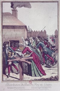 Uitdeling van het Koningsbrood in het Louvre tijdens een hongersnood door French School