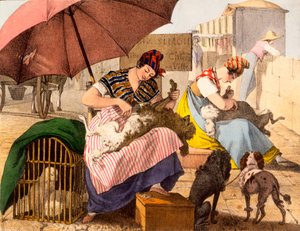 Hondentrimmers, 1820 door French School
