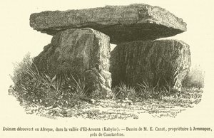 Dolmen ontdekt in Afrika, in de vallei van El-Arouna, Kabylie door French School