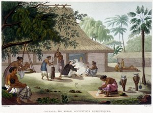 Huishoudelijke bezigheden in Coupang, Timor eiland