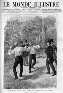 Duel tussen Charles Floquet (1828-1896) en generaal Boulanger (1837-1891) in 1888 na een verbale uitwisseling in het Huis.