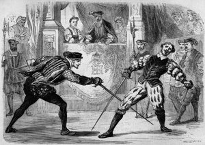 Duel tussen Francois de Vivonne de la Chataigneraie en Guy de Chabot, Baron de Jarnac, Saint Germain en Laye, Frankrijk 10 juli