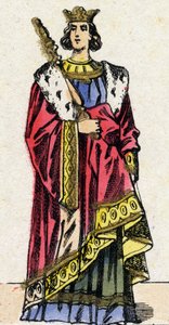 Dynastie van de Capetingen: Portret van Lodewijk X de Twister, koning van de Franken. Epinal afbeelding.