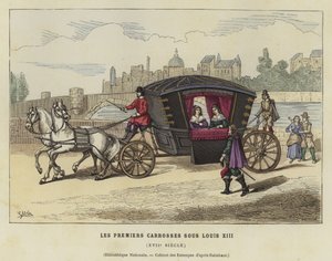 Vroege Franse koets, bewind van Lodewijk XIII, 17e eeuw door French School