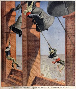 Paasklokken luiden bij de Giralda in Sevilla, omslagillustratie voor Le Petit Journal, 19 april 1908