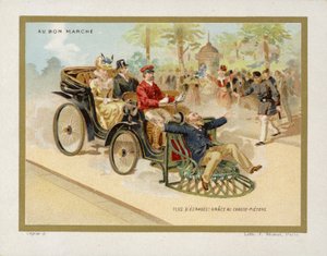 Excentrieke vintage auto door French School