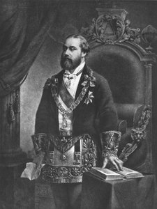 Edward (1841-1910) Prins van Wales, later Edward VII, als Grootmeester van de Vrijmetselarij, 1884