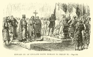 Edward III van Engeland brengt hulde aan Filips VI door French School
