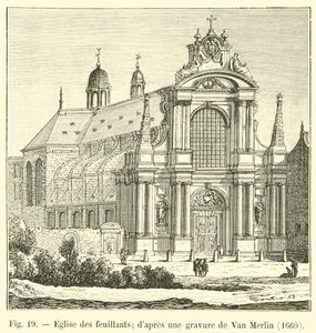 Kerk van de Feuillants; naar een gravure van Van Merlin, 1660