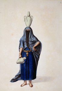Egyptische Vrouw die een Ibrik Waterpot Draagt, Ottomaanse periode, derde kwart van de 18e eeuw