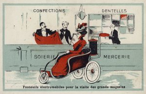 Elektrische fauteuils voor het bezoeken van warenhuizen door French School