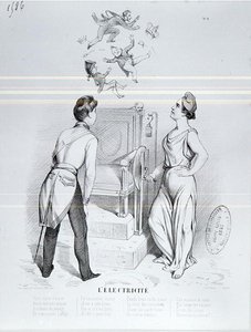 Elektriciteit, karikatuur van de revolutie van 1848 door French School
