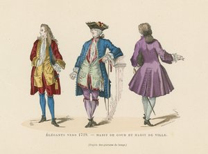 Elegante Franse herenmode, ca. 1729