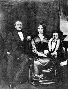 Emile Zola (1840-1902) en zijn ouders, ca. 1846 door French School