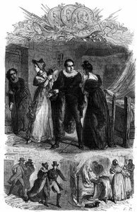 Emilie de Lavalette, bekend als Madame de la Valletta, liet haar man Antoine Marie Chamans, graaf van Lavalette (1769-1830, directeur van de Post) ontsnappen uit de Concierge tijdens de revolutie. Gravure in 