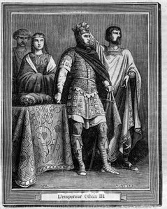 Keizer Othon III (980-1002), Duits-Romeins keizer Gravure in 