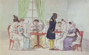 Engelse vrouwen drinken thee na het diner door French School