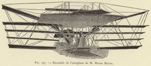 Het geheel van het vliegtuig van M Hiram Maxim