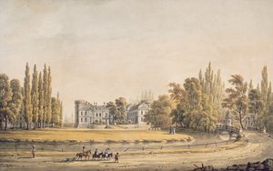 Ingang van het park en kasteel van Ermenonville, begin 19e eeuw door French School