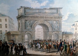 Intocht van de geallieerden in Parijs door de Porte Saint Martin op 31/03/1814 door French School