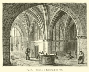 Ingang van de Conciergerie in 1830 door French School