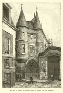 Ingang van het oude hotel van Guise, rue des Archives door French School