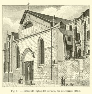Ingang van de kerk van de Karmelieten, rue des Carmes, 1780