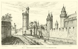 Ingang van het Louvre van Karel V, aan de kant van de rue d