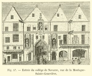 Ingang van het college van Navarre, rue de la Montagne-Sainte-Genevieve door French School