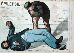 Epileptische aanval veroorzaakt door acute alcoholisme, uit Dr Galtier-Boissiere