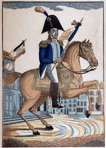 Ruiterportret van Generaal Marie Joseph Gilbert Motie Motier, Markies de Lafayette (1757-1834) (La Fayette), Opperbevelhebber van de Nationale Garde van Frankrijk