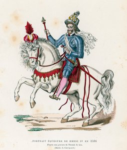 Ruiterportret van koning Hendrik IV van Frankrijk in 1596