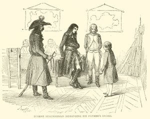 Eugene Beauharnais vraagt om het zwaard van zijn vader (gravure)