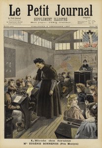 Eugenie Bonnefois, Franse onderwijzeres, op haar school voor de kinderen van kermisarbeiders door French School
