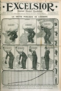 Europese Staatsschuld, omslag van Excelsior magazine, 23 januari 1914 door French School