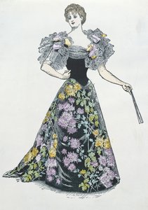 Avondjurk met chrysantenmotief, 1894 door French School