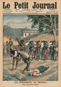 Gebeurtenissen in Mexico, het neerschieten van drie Amerikanen, voorpagina illustratie van 