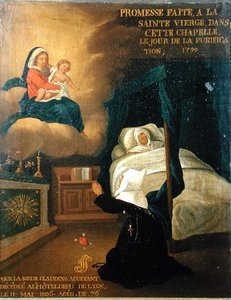 Ex voto voor Zuster Claudine Aguetant, die stierf in het algemene ziekenhuis van Lyon door French School