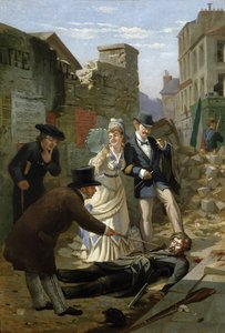 Vriendelijke woorden wisselen voor het lichaam van een Communard